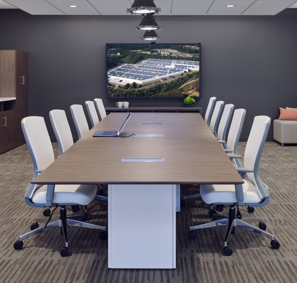Modern conference room space with ergonomic seating